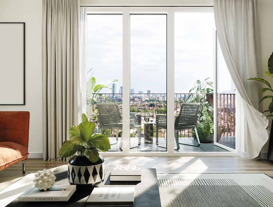 Living space with balcony